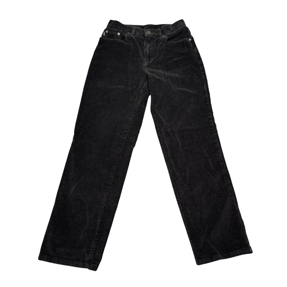 Lauren Jeans Co.‎ Ralph Lauren Corduroy Pants Petite Black 4P Made in Hong Kong